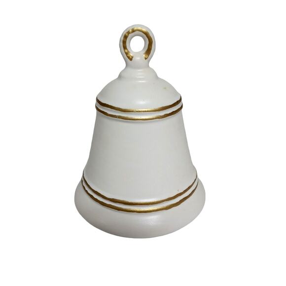 Vintage Nativity Bell Ornament White Gold Christmas Decor ππ - Picture 6 of 9